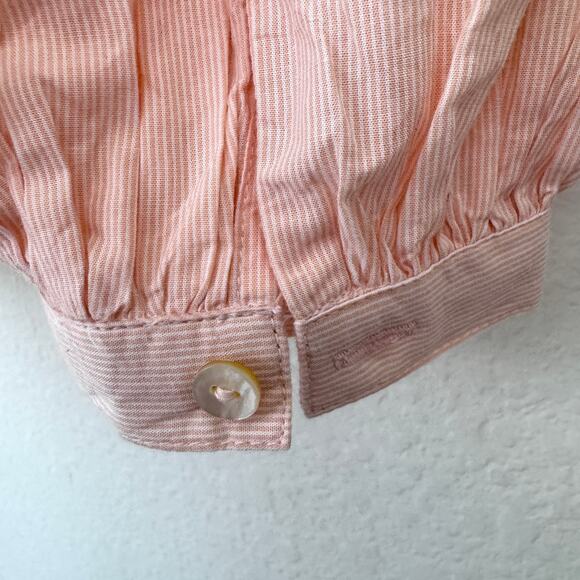 Galeries Lafayette Womens Blouse Top Size 36 / XS 100% Cotton Striped Peach - Picture 5 of 9